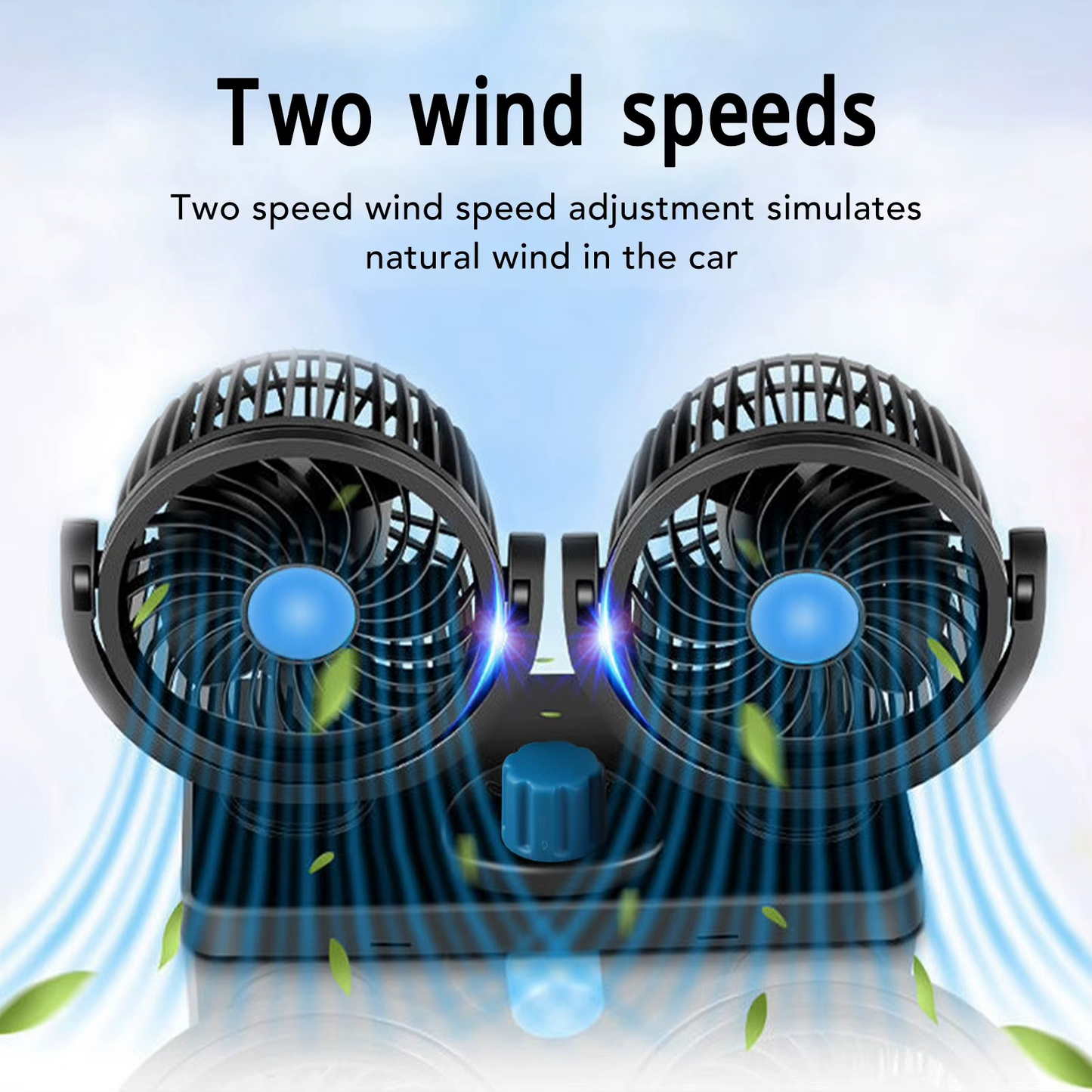 Car Cooling Fan Dual Head Fan Double Head Car Fan 12V Dashboard Fans 360 Degree Rotatable Seat Fans for Car SUVs RV Car Seat Fan