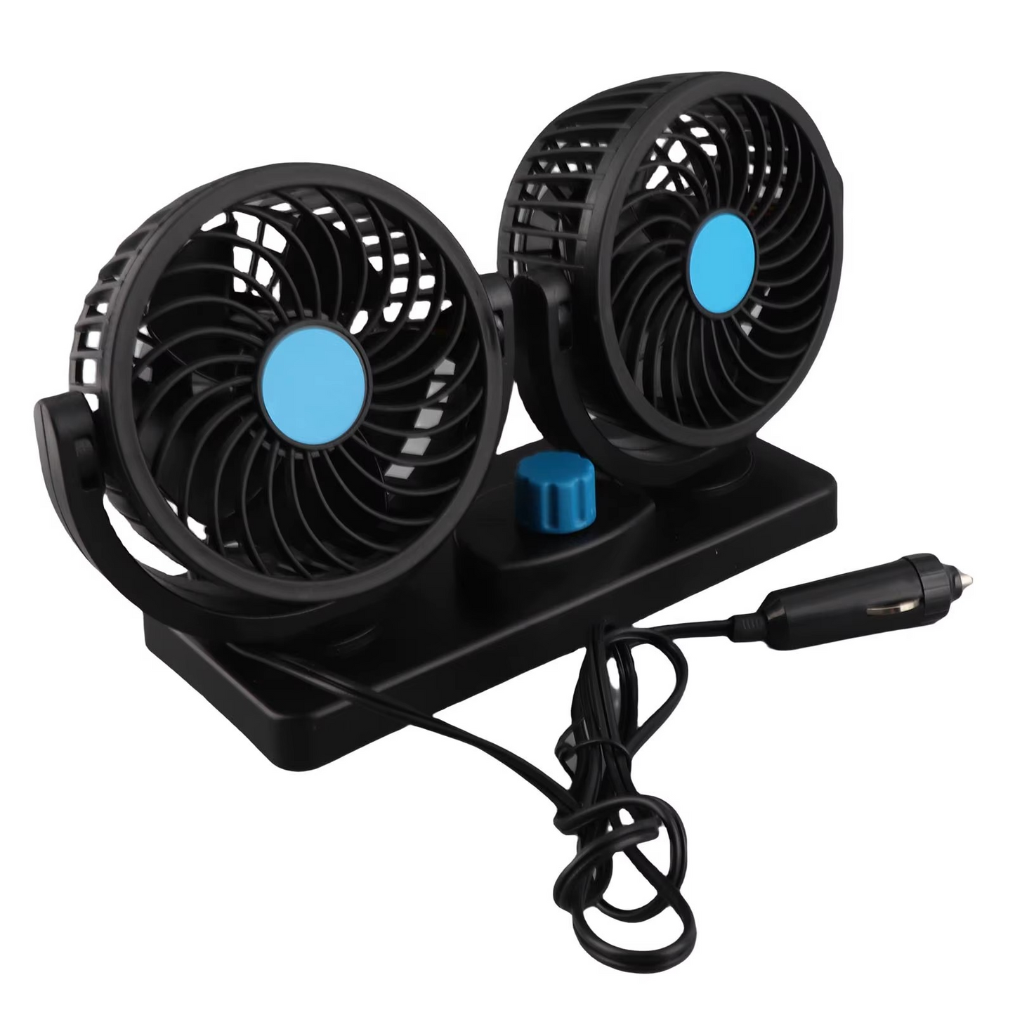 Car Cooling Fan Dual Head Fan Double Head Car Fan 12V Dashboard Fans 360 Degree Rotatable Seat Fans for Car SUVs RV Car Seat Fan